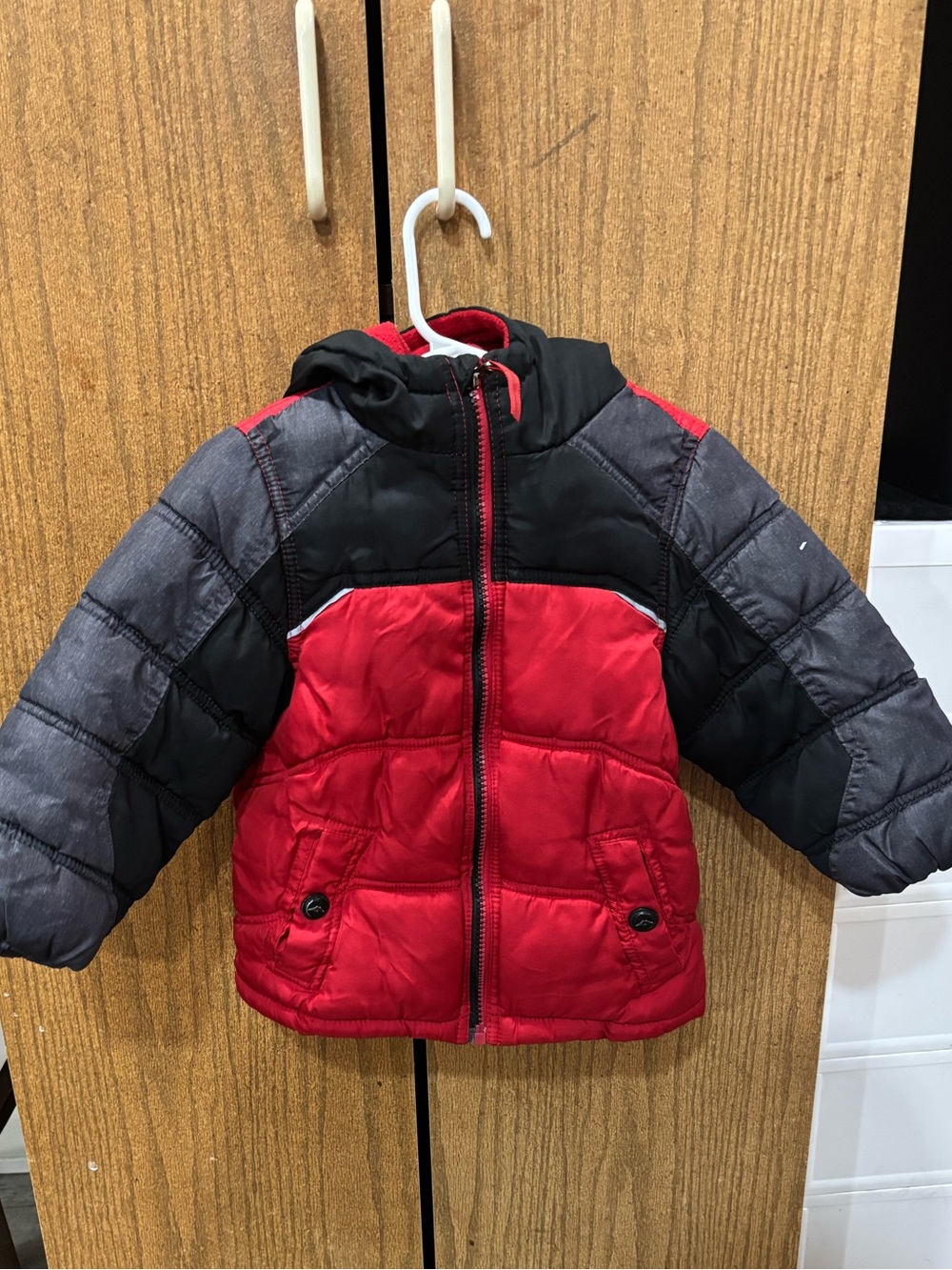 Unisex Toddler Pacific Trail Red Puffer Coat with Fleece Lining